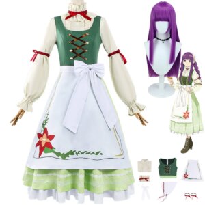 Anime Frieren: Beyond Journey’s End Fern Cosplay Costume Spring Festival Celebration Maid Dress Wig Woman Cute Halloween Suit