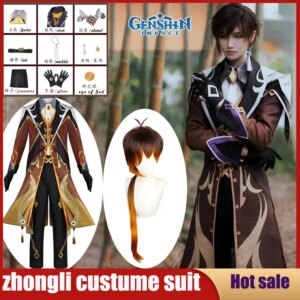 AD1 Anime Game Genshin Impact Rex Lapis Morax Liyue Zhongli Cosplay Costume Archon Full Set for Men Outfits Halloween Party5@rD~