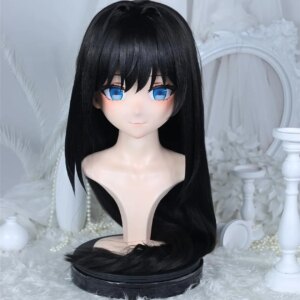 Customize Character Female/Girl Resin Kig Full Head With Lock Anime Cosplay Japanese Anime Kigurumi Mask