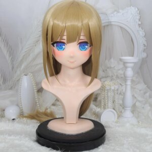 Customize Character Female/Girl Resin Kig Full Head With Lock Anime Cosplay Japanese Anime Kigurumi Mask