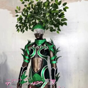 Bar GOGO jungle party costume tree demon elf exaggerated leaf headdress costume