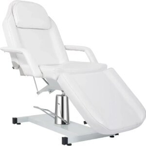 Multi-Purpose 3-Section Tattoo Chair Esthetician Bed, Adjustable Beauty Salon Spa Equipment, Pink chair