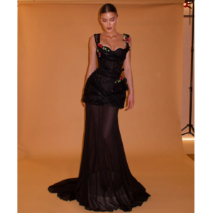 Shiny Black Evening Dresses Woman Embroidery Sequined vestidos de noche Arabic Short Prom Dress 2 Pcs Party Gowns Customized