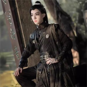 Ancient Costume Black Strong Suit Water He Xuan Zhou Hui Xiao Ci’an Gu Yi Cosplay Men and Women Clothes