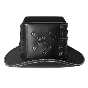 Casual goth square Halloween leather hat show