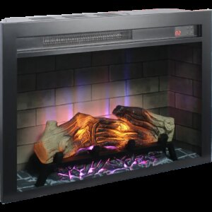 28 Inch  Electric Fireplace with Infra Red Remote Control, Multicolored Flames ,11 Temperature Settings, Heat Stove Fireplace