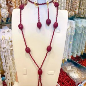 New Dubai Nigeria European Coral Bead Necklace Earrings Bracelet Wedding Party Gift Jewelry Set for Lovers YY10616