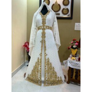 Sale Moroccan Kaftan Wedding Dress Crystal Glass Work Arabic Abaya