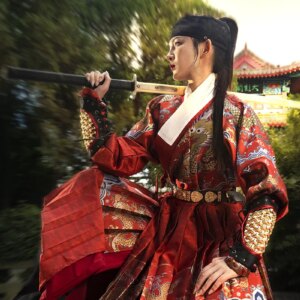 Ancient Chinese Hanfu Gown Women&Men Halloween Archer Cosplay Costume Party Outfit Hanfu Dress Red Black White For Men Women