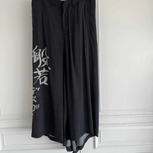 TOP-YAMAMOTO original design Prajna printed Tencel wide-leg pants for men, Japanese-style trendy culottes