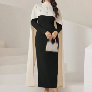 Customized Straight PromD resses Ankle-Length High-Neck Full Sleeve Evening Gown Simple Fashion Crystal Draped Party Gown
