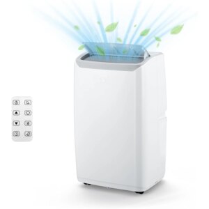 12000 BTU Room Portable Air Conditioner Powerful & Efficient Cooling with LED Touch Panel & Remote, R32 Eco-Friendly Refrigerant