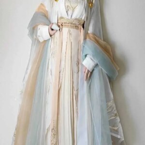 Chinese Hanfu Dress Women Tang Dynasty Ancient Traditional Embroidery Hanfu Cosplay Costume Gradient Hanfu Dress Party Outfit