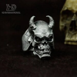 Evil Spirit 925 Silver Ring – Goth Demon – Personalized Handmade Ring Gift Goth Indie Ring
