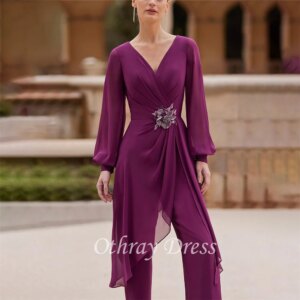 Elegant V Neck Sheath Mother Of The Bride Dress Chiffon Lace with Pleats Formal Dresses Vestidos Mae Da Noiva Casamentos