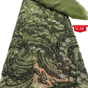5yards 2025Latest Autria Delicate Elegant Best Quality Soft Luxurious Lace With Beadsfabric For Wedding Evening Dresses U_Ge5182