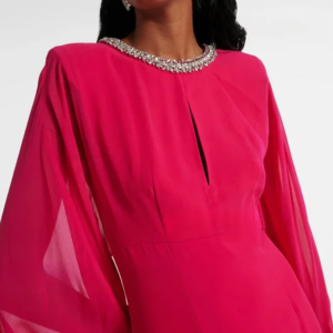 Little Daisy Customized Chiffon Evening Dress For Sexy Women 정장원피스 Vestidos de festa Elegant Crystal O-Neck Cocktail Party Prom