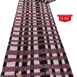 2025Latest Best Quality Elegant Soft Embroidered Mesh Poam Sequin lace Fabric For Party Evening Dresses U_GE1928