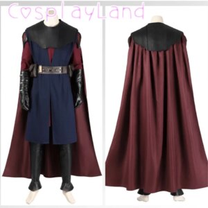 Adult Men Halloween Carnival Costume Force-Sensitive Knight Cosplay New Outfit With Red Cape Outfit Comic Con Roleplay Men Suit