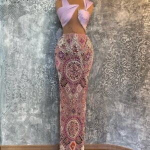Luxury Fully Beads Crystal Formal Party Dress Sexy Heavy Handmade Beading Evening Event Gown Couture Celebrity Occasion Dresses
