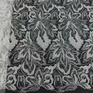 FrenchTulle Lace Embroidery Mesh Fabric High Grade  Beaded Sequined African ccasional Sewing Clothe TS2882