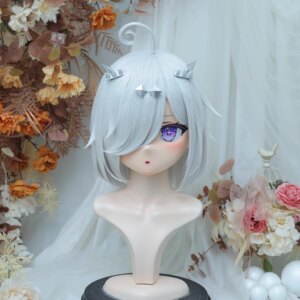 Customize Character Female/Girl Resin Kig Full Head With Lock Anime Cosplay Japanese Anime Kigurumi Mask