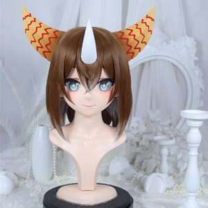 Customize Character Female/Girl Resin Kig Full Head With Lock Anime Cosplay Japanese Anime Kigurumi Mask