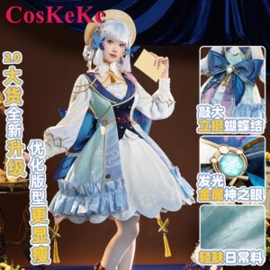 CosKeKe Kamisato Ayaka Cosplay New Game Genshin Impact Costume New Skin Gorgeous Elegant Dress Activity Party Role Play Clothing