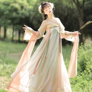Girlfriends Ancient Costume New Women’s Han Chinese Clothing Qi Chest Broken Skirt Embroidered Printed Daily Versatile Style
