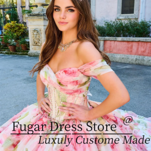 Customized Black Quinceanera Dresses Printed long off shoulder tight corset and A-line skirt Dismantled bow vestidos para niñas