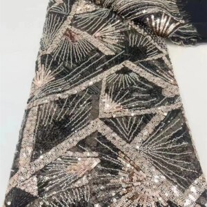 Latest Embroidery African Lace Fabric 5 Yards High Quality Nigerian Women Wedding French Tulle Lace Material 2024