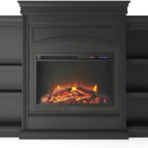 Replaceable Fireplace Insert Heater, Remote Control, Timer, Realistic Log and Flame Effect, For Living Room or Bedroom