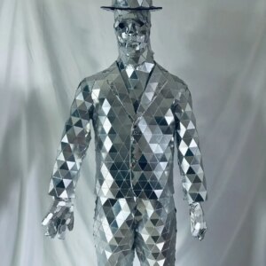Carnival Party Mirror Costume Stilts Walker Robot suit Costume Mens DJ party Performance Show Dance Party dancer oufit