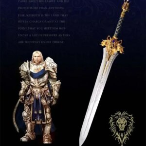 Metal Crafts 1:1 120cm WOW king of Stormwind Llane Wrynn I sword Lion sword home decoration Costume party Cosplay show props