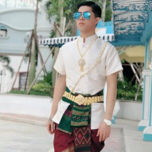 Thailand Traditional Clothing for Men Short Sleeves Summer Laos Ahom Shan Thai Customes Asian Clothes Ethnic Style Men Thailand