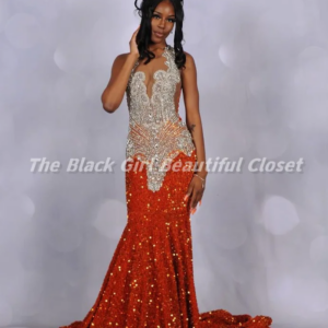 Customized Exquisite O Collar Prom Dresses New African Girls Sparkling Rhinestone Beaded Sequins Ruffle Fishtail Long Dresses