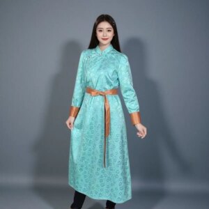 New Chinese Style Women’s Mongolian Robe Thin Dress Handmade Buttonhole Loop Outer Wear Temperament plus Size