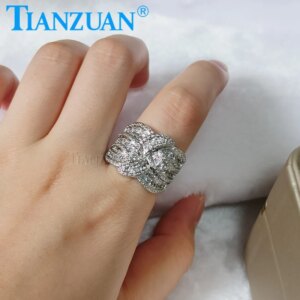 Vintage Fancy Cross Twist Twine Women Rings 925 Silver Moissanite Delicate Wedding Rings Lady Gifts Fashion Jewelry