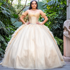 Customized Shiny champagne color Off Shoulder Quinceanera Dress crystal Tull Bow Lace vestidos de 15 Quinceanera 