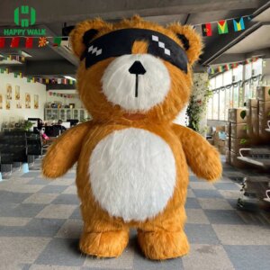 260cm Giant Inflatable Cool Bear Mascot Costume with Sunglasses Furry Blow Up Suit for Entertainment Animal Character Funny