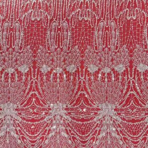 2025 Latest Nigerian Sequins Lace Fabric Heavy Hand Beaded Lace Fabric Luxury French Embroidery Beads Lace For Wedding