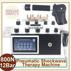 12Bar Shockwave Therapy Machine 20 Probes Pneumatic Shock Waves For Man ED Treatment Pain Relief Body Relax Chiropractic Tools