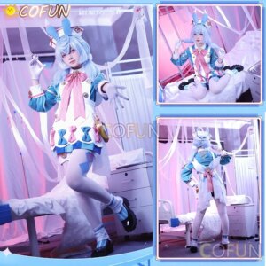 COFUN Game Genshin Impact Sigewinne Lolita Cosplay Costume Sweet Lovely Uniforms Activity Party Clothing Wig Tail