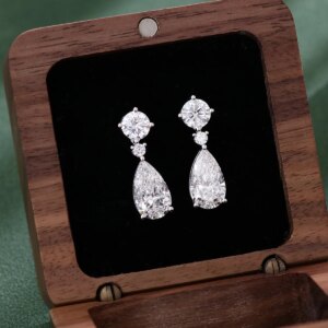 Provence 10K/14K/18K Gold Water Drop Earrings HPHT Pear Lab Diamond stud earrings for women Custom Classic Wedding Party Gift