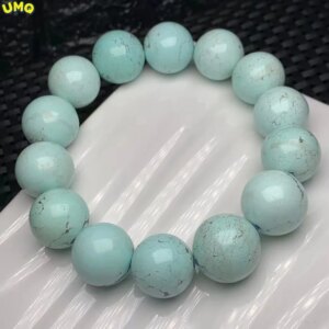 Hubei Raw Mineral Turquoise Round Beads Large Hand String Good Quality High Porcelain the Beads Are Round and Full Size 15.8m