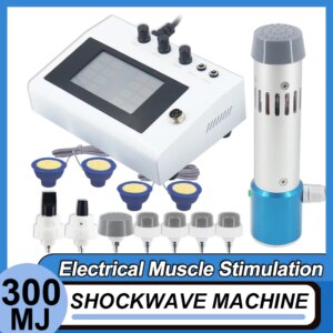 Professional 300MJ Shockwave Therapy Machine ED Treatment Electrical Muscle Stimulation Pain Relief 2 in 1 Shock Wave Device