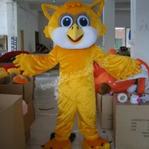 New Adult Hot Sale Foam Yellow Owl Doll Fancy Cartoon Mascot Costume Plush Christmas Fancy Dress Halloween Mascot Costume