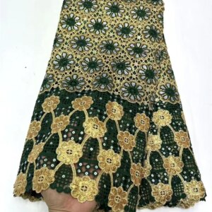 African Water Soluble Lace Fabric Sequins 2024 High Quality Nigerian Guipure Cord Lace Fabric For Women Wedding Dresses