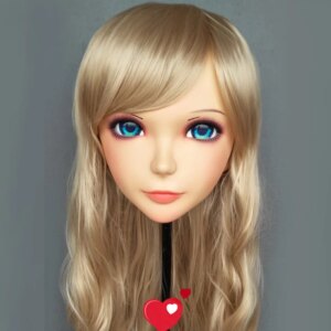 (Mei-02)Female Sweet Girl Resin Half Head Kigurumi BJD Eyes Crossdress Cosplay Japanese Anime Role Lolita Mask With Eyes And Wig