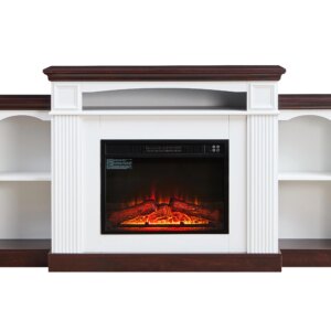 for 70 Inch TV Stand with Electric Fireplace & Mantel, 23 Inch Heater for Living Room, Remote Control Included